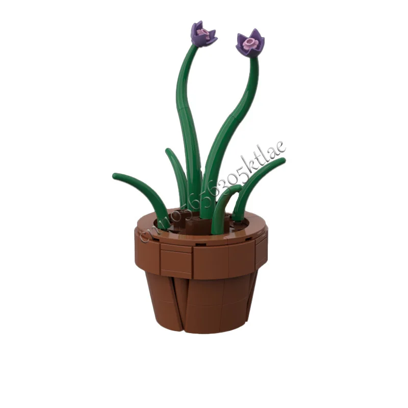 123 PCS Flowers Chives MOC Customize Modular Building Block Model Technology Popular Design Simple DIY Boys Toy Christmas Gift