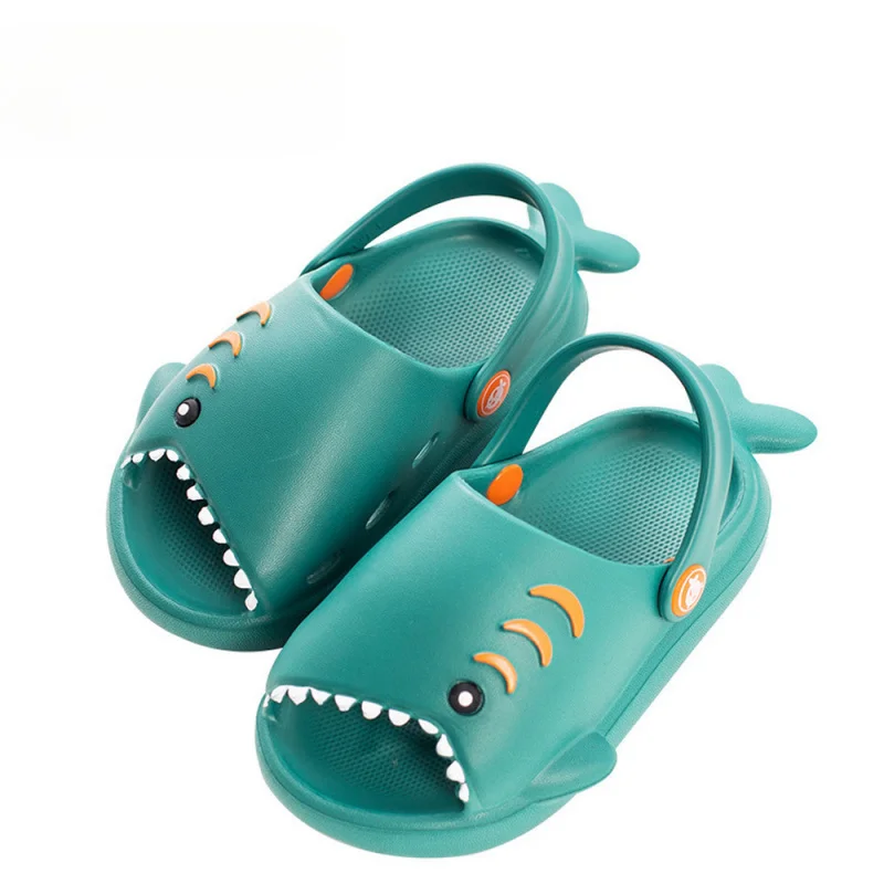 

2025 Children's Slippers EVA Cartoon Little Shark Children's Boys Non slip Soft Slippers Sandals