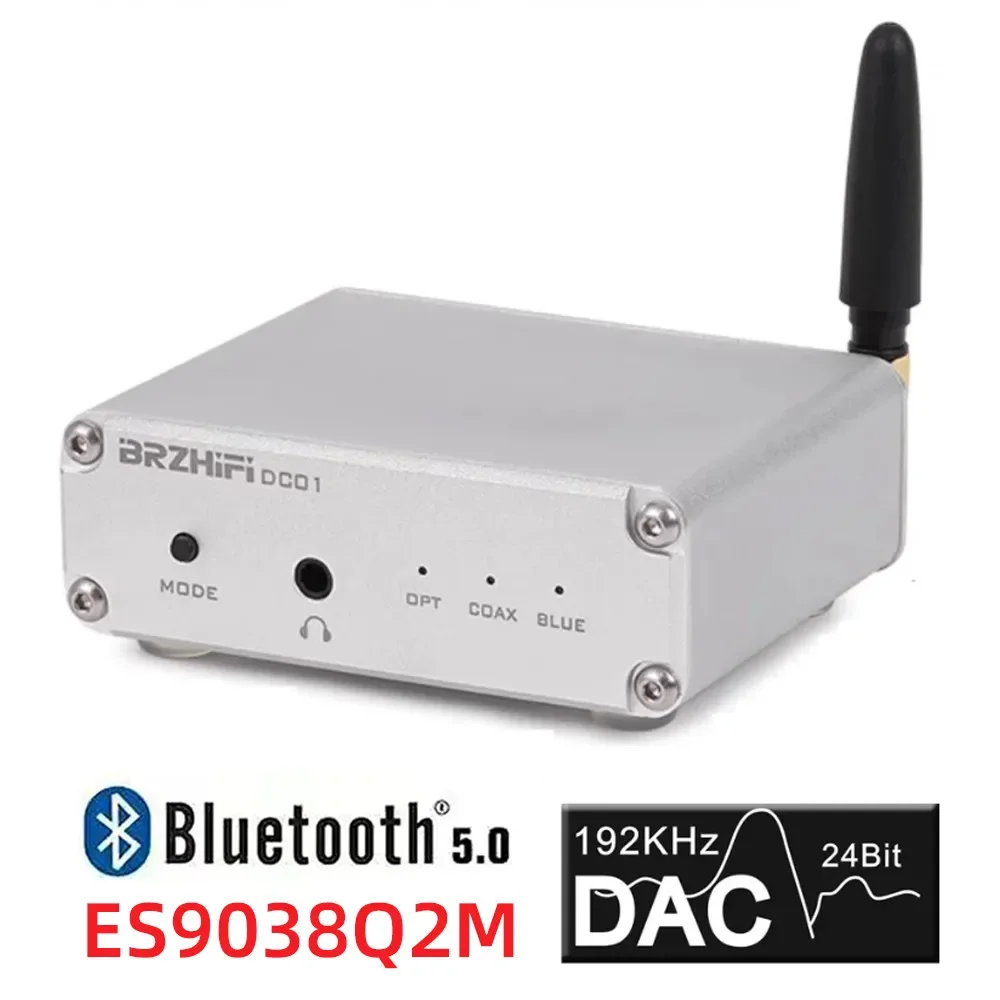 

Bluetooth 5.0 Digital TV CD Set-top Box Upgrade ES9038 Audio Decoder Coxial Fiber ES9038Q2M 32BIT 192KHZ DAC HIFI Decoder