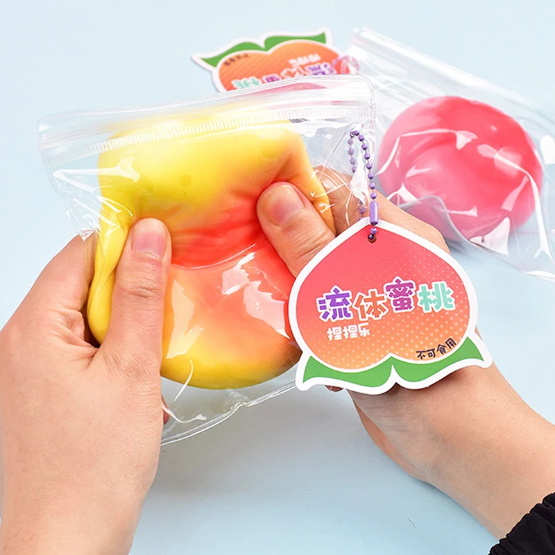 Simulated Fruit Peach Plastic Fluid Slow Rebound Pinch Music Decompression Vent Toy Squishy Props