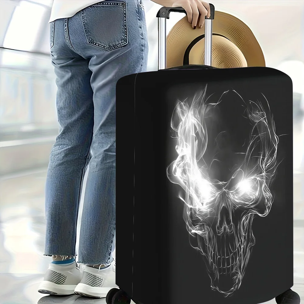 1pc Skull Luggage Cover. Fits 18–32-inch Suitcases; Effectively Protects Your Luggage