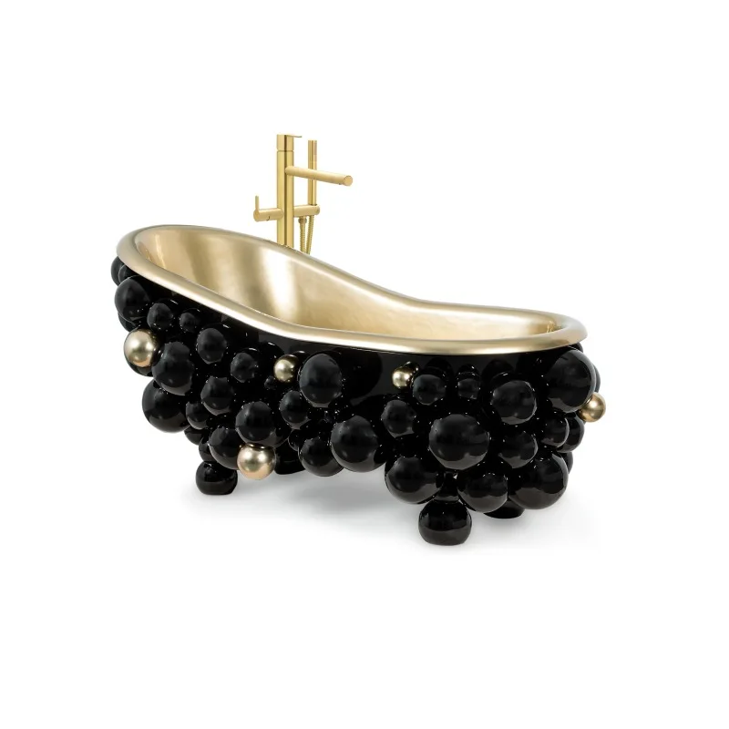 Stainless steel freestanding bathtub light luxury home villa hotel creative bathroom basin