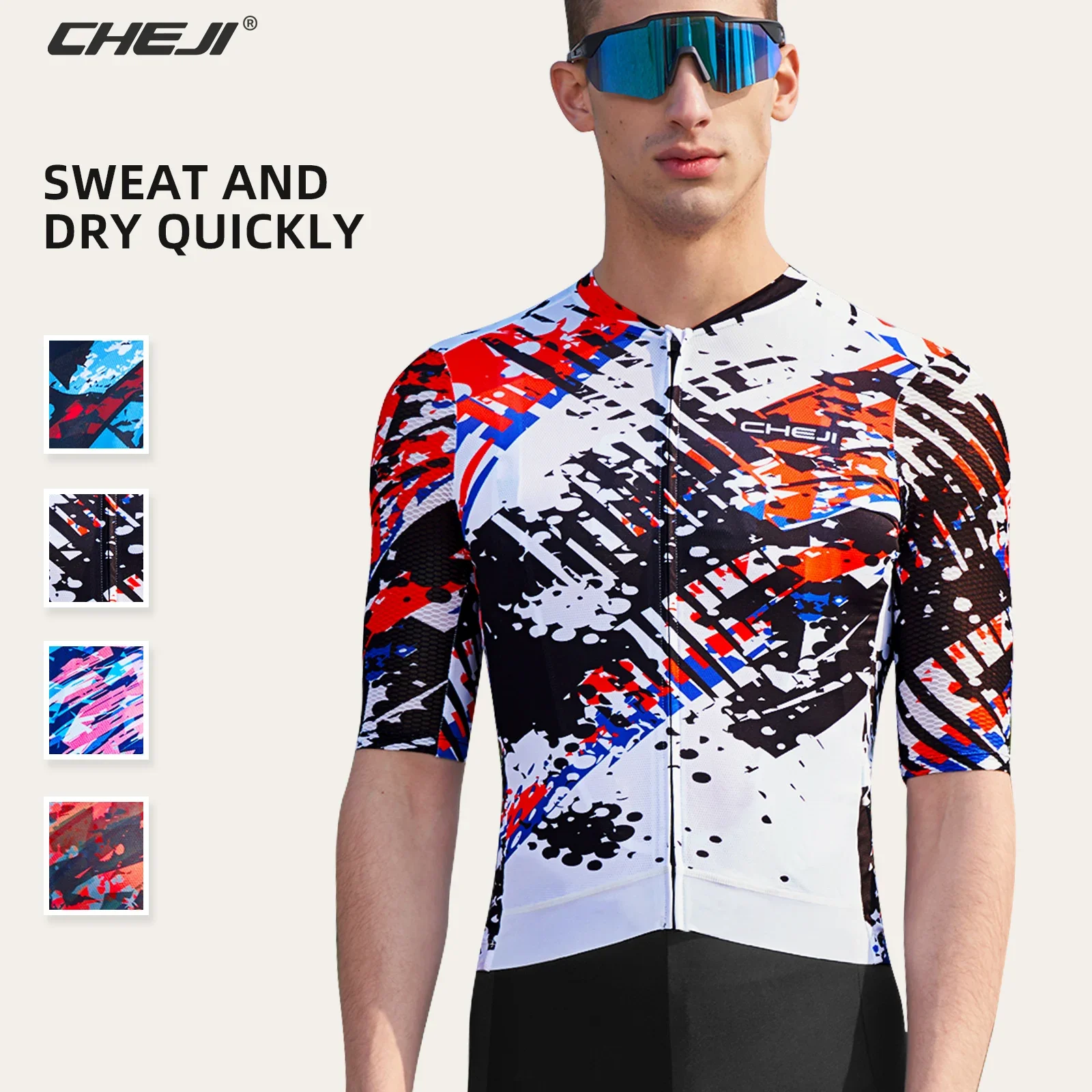 CHEJI 2024 New Cycling Jersey Men\'s Summer Short Sleeved Top Sports Mallot Bicicleta Hombre Quick Dry Breathable Anti-sweat Summ