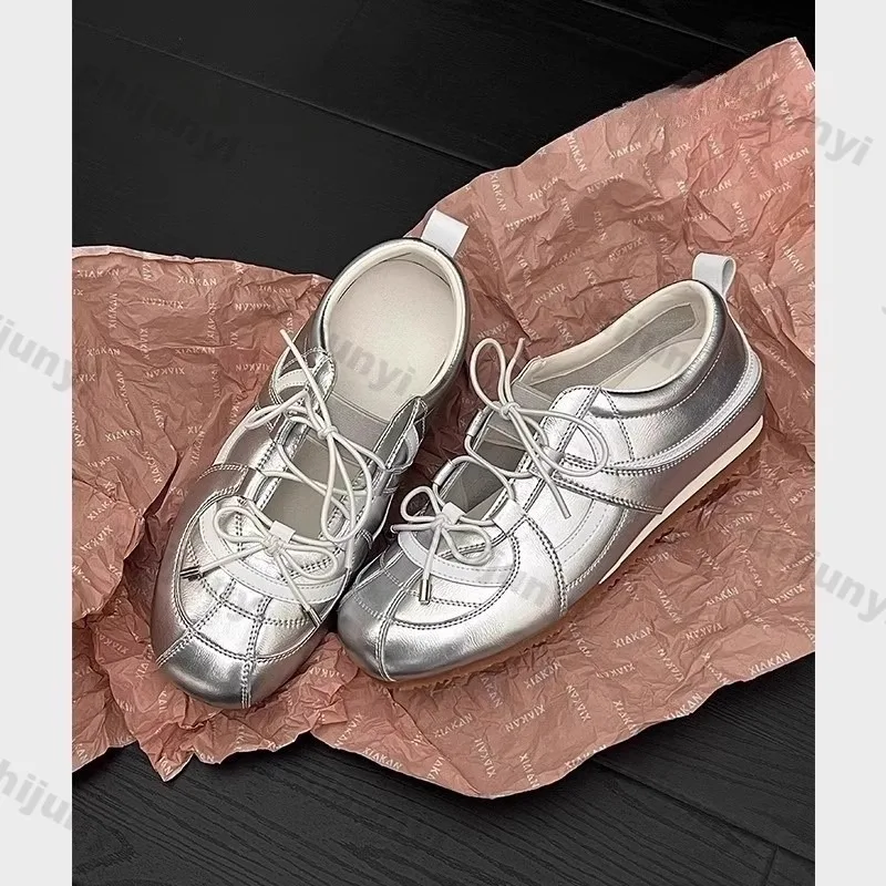 2026 Summer New Arrivals Women Sneakers Increased Internal Hard Wearing Non Slip Flats Fashion Butterfly Knot Casual Sport Shoes