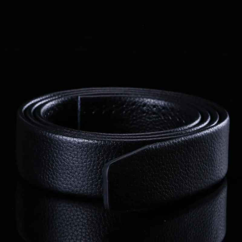 男性用フルグレインレザーベルト,デラックス本革,バックルなし,リボンストラップ,自動