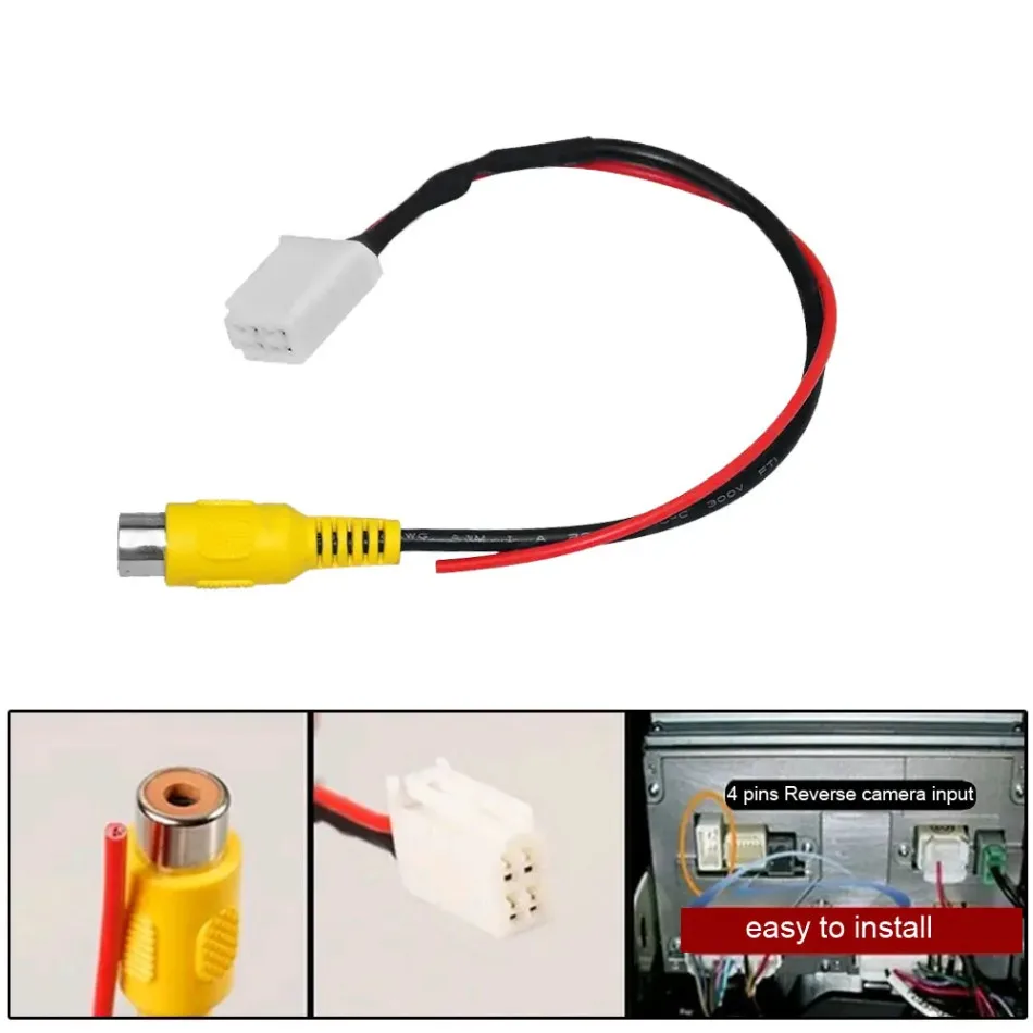 

Auto Electronics Accessories 4 Pin Male Connector Car Radio Reverse Camera Input Plug Car Back Up Cable Adapter for Toyota