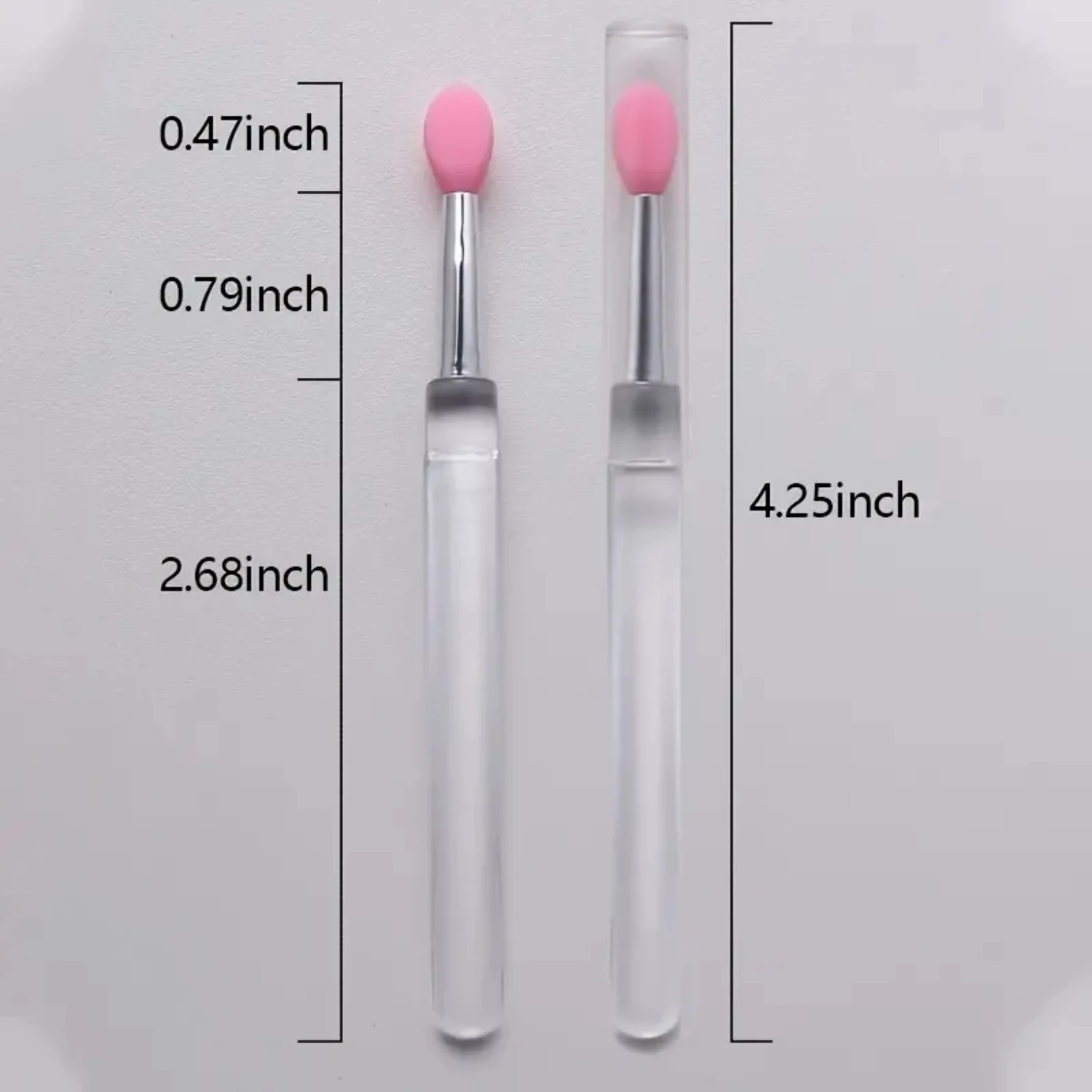 Escova labial de silicone com tampa alça de plástico profissional para aplicação de batom e brilho labial |   Ferramenta de beleza para maquiagem |   Cosmet