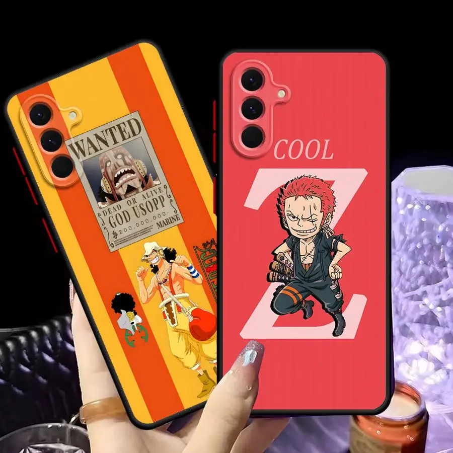 Casing Lucu Logo One Piece untuk Samsung Galaxy A52 A56 A22 A34 A54 A53 A73 A25 A26 A35 A36 A21s A24 Penutup Belakang Ponsel
