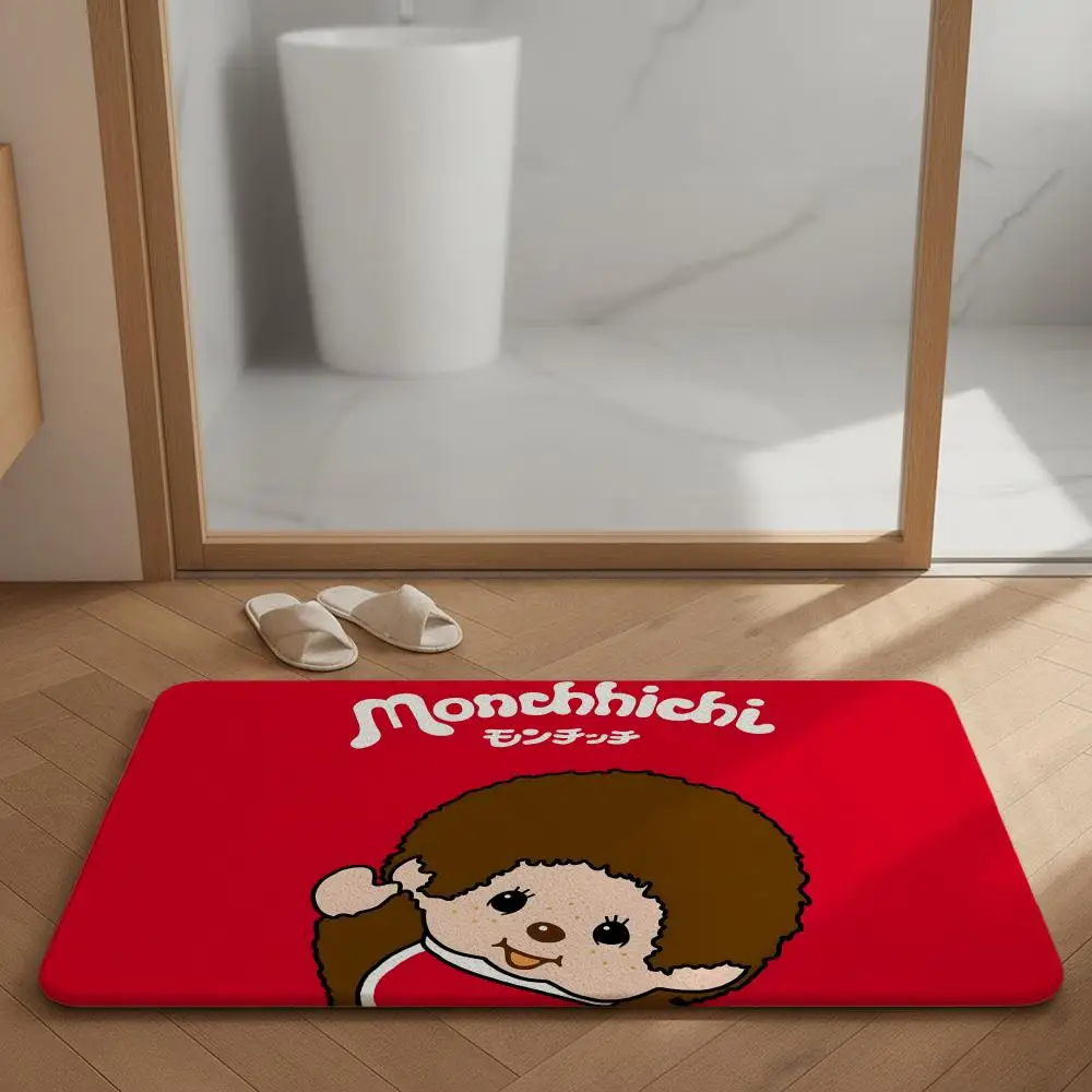 Cartoon M-Monchhichi Floor Mat Diatomite Bath Mat, Quick Dry, Absorbent, Multi-Scene Mat
