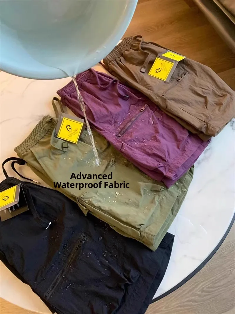 

Рабочие брюки-карго с высокой талией, водонепроницаемые, с множеством карманов, длиной до колена, для мужчин и женщин