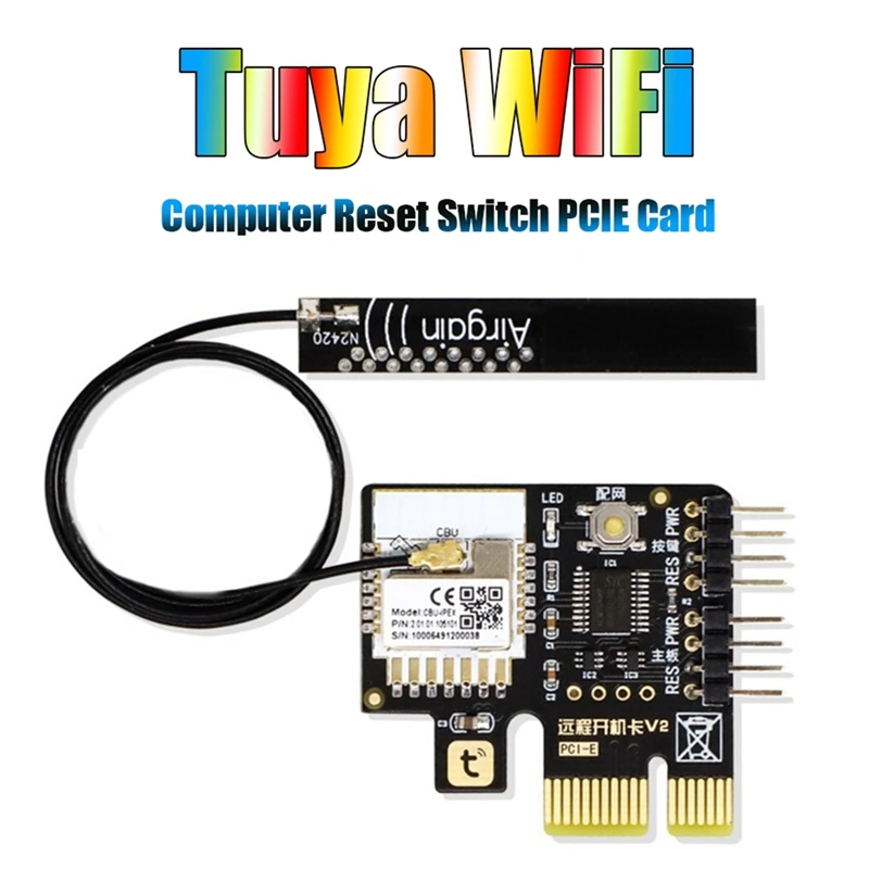 Tuya-Interruptor de Reinicialização de Energia para Computador, Cartão PCIE, Antena Inteligente, Wi-Fi, PC desktop, Controle Remoto do Aplicativo, Google Home