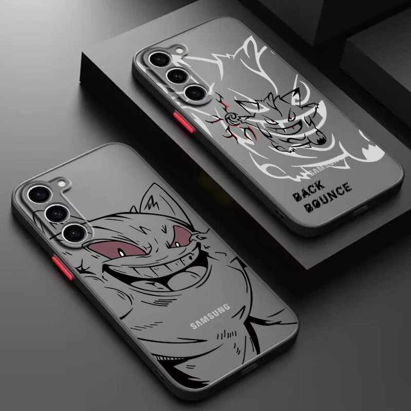 

P-Pokemons P-Pikachus Cartoon Frosted Translucent For Samsung Galaxy S24 S23 S22 S21 S20 FE S10 S9 S8 Plus Ultra Pro 5G Funda