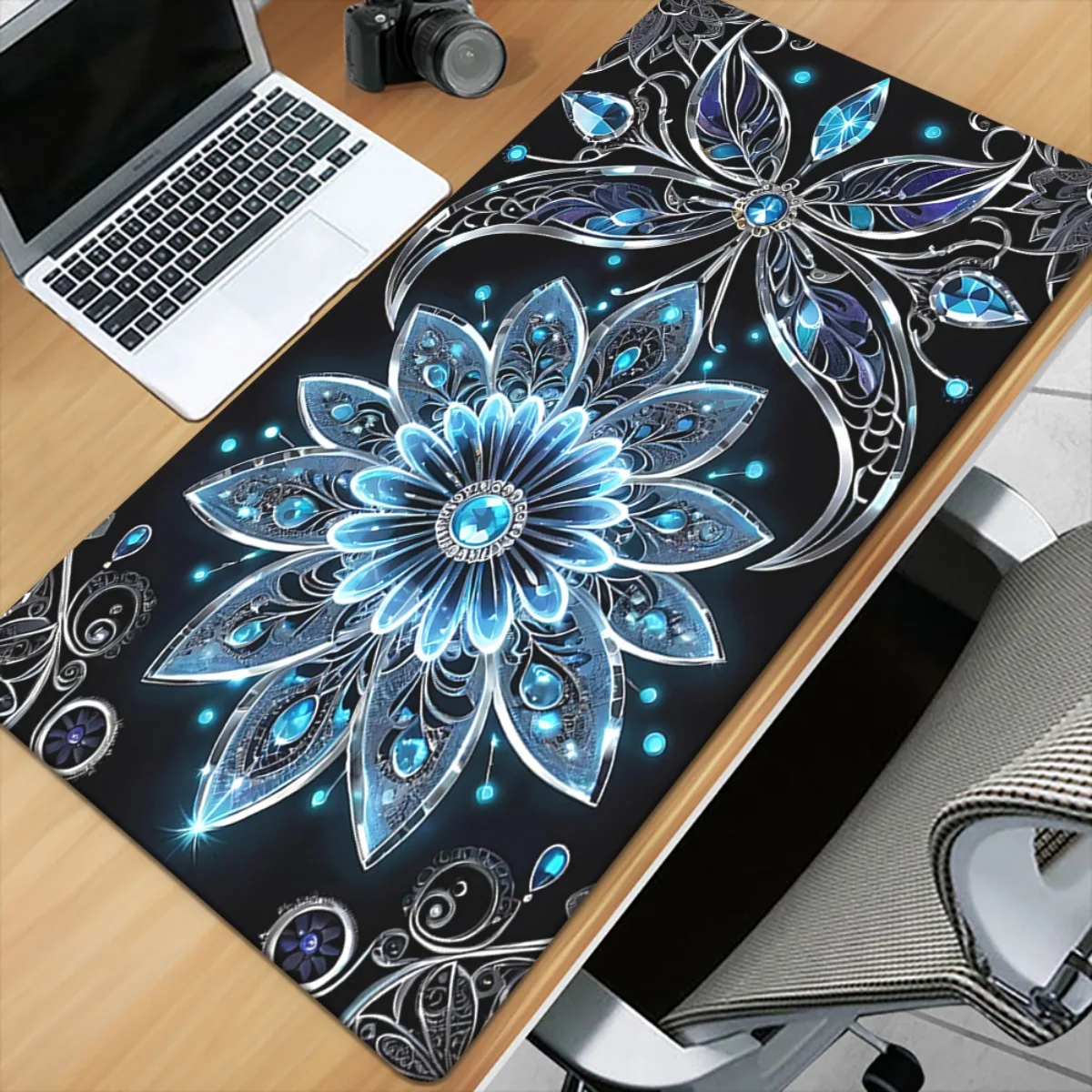 Blue Mandala XXL Desk Mouse Pad Non Slip Rubber Base Large Gaming Office Desktop Decor Multipurpose Computer Table Mat 1 Pack