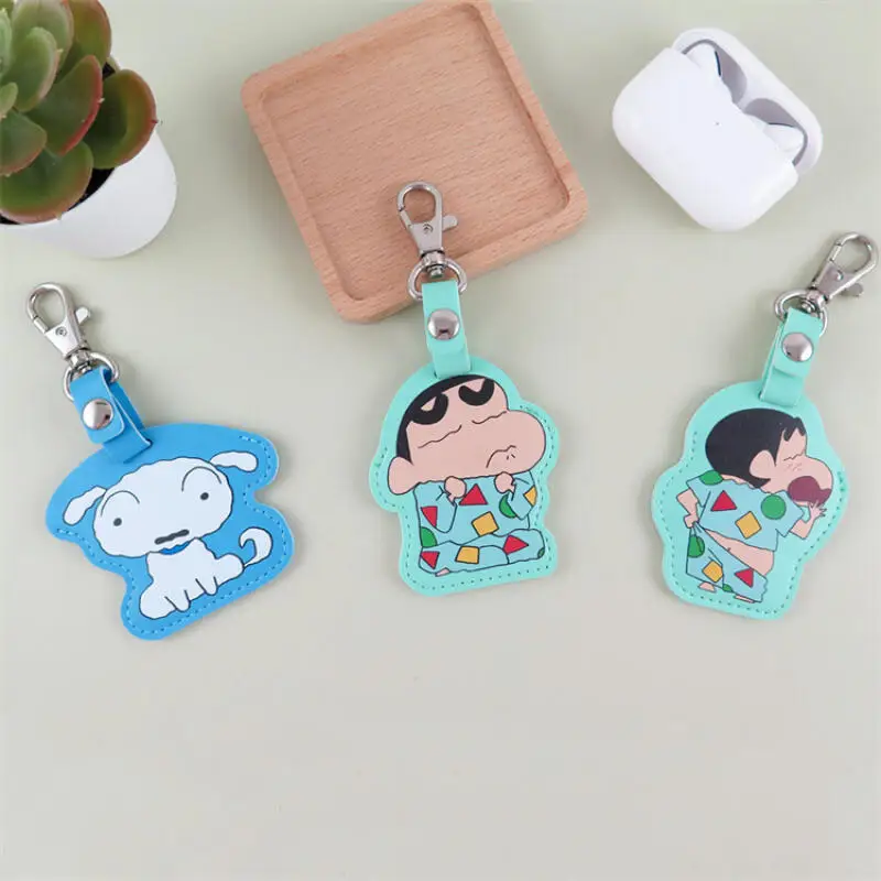 Cartoon Crayon Shin Chan Access Card Protection Cover Keychain Creative Anime Peripheral Bus Card Cover Friend Birthday Gift