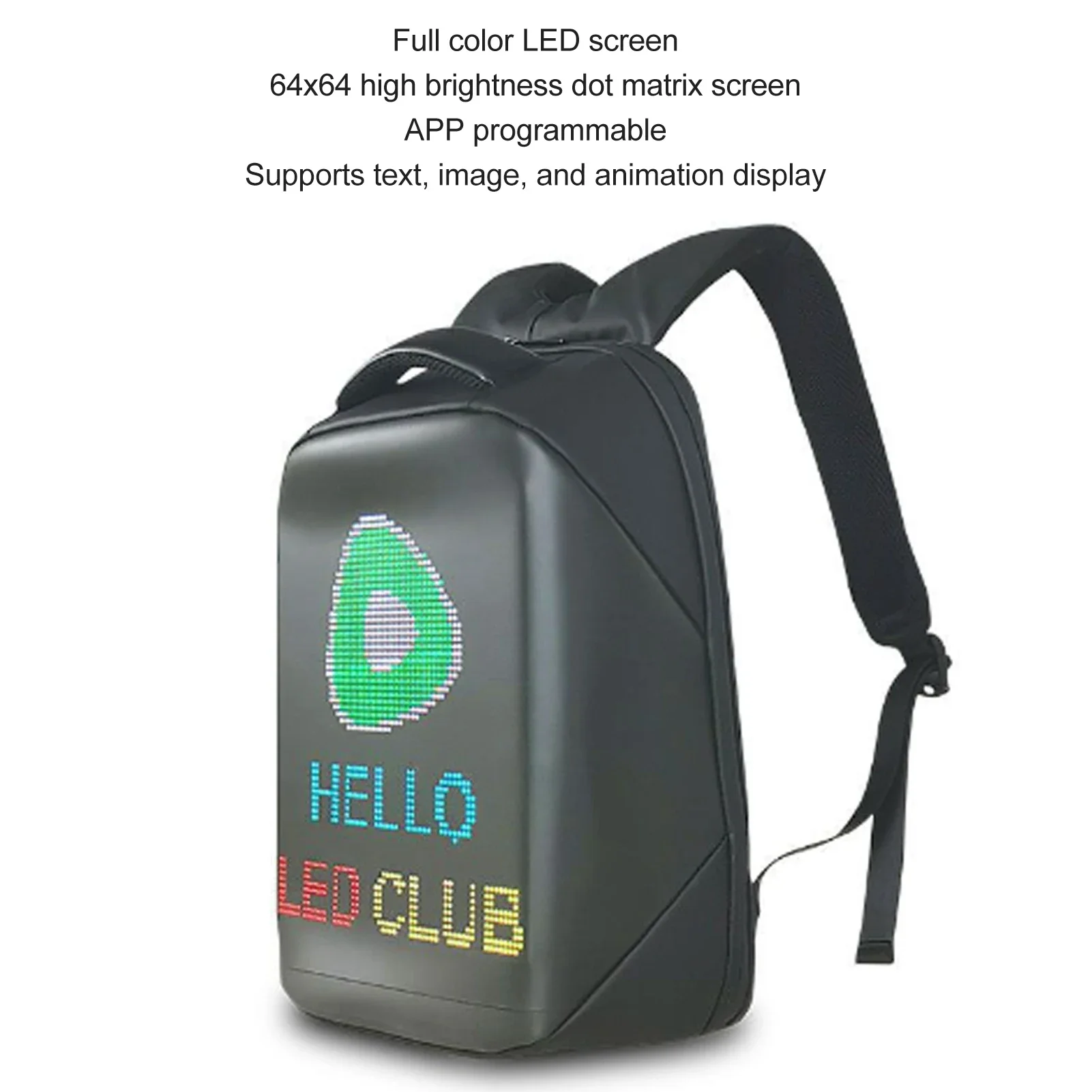 Digital Backpack LED Backpack Bluetooth APP Programmable Water Resistant USB Powered Colorful LED Display Backpack LED Backpack