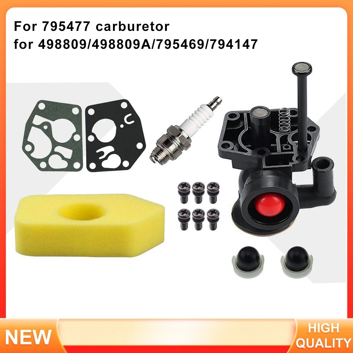 Carburetor Replacement 698369 for BS Engines, Replaces 494406 795477 498809 498809A 795469