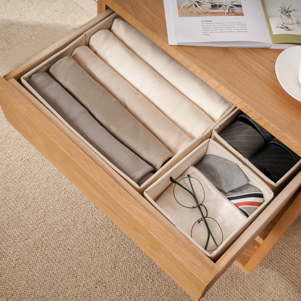 

3pcs Underwear Storage Box Bra Sock Drawer Organizer Cloth Cabinet Holder Simple Fabric Wardrobe Divider For Bedroom