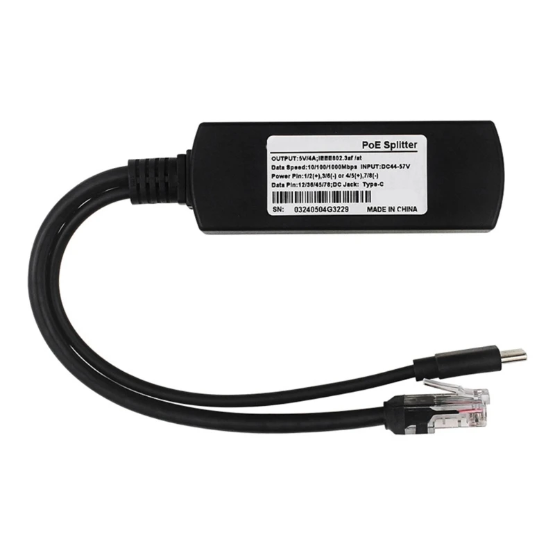 

Y1UB IEEE802.3af Активные гигабитные разветвители PoE TypeC Power Over Ethernet 5V4A для 5