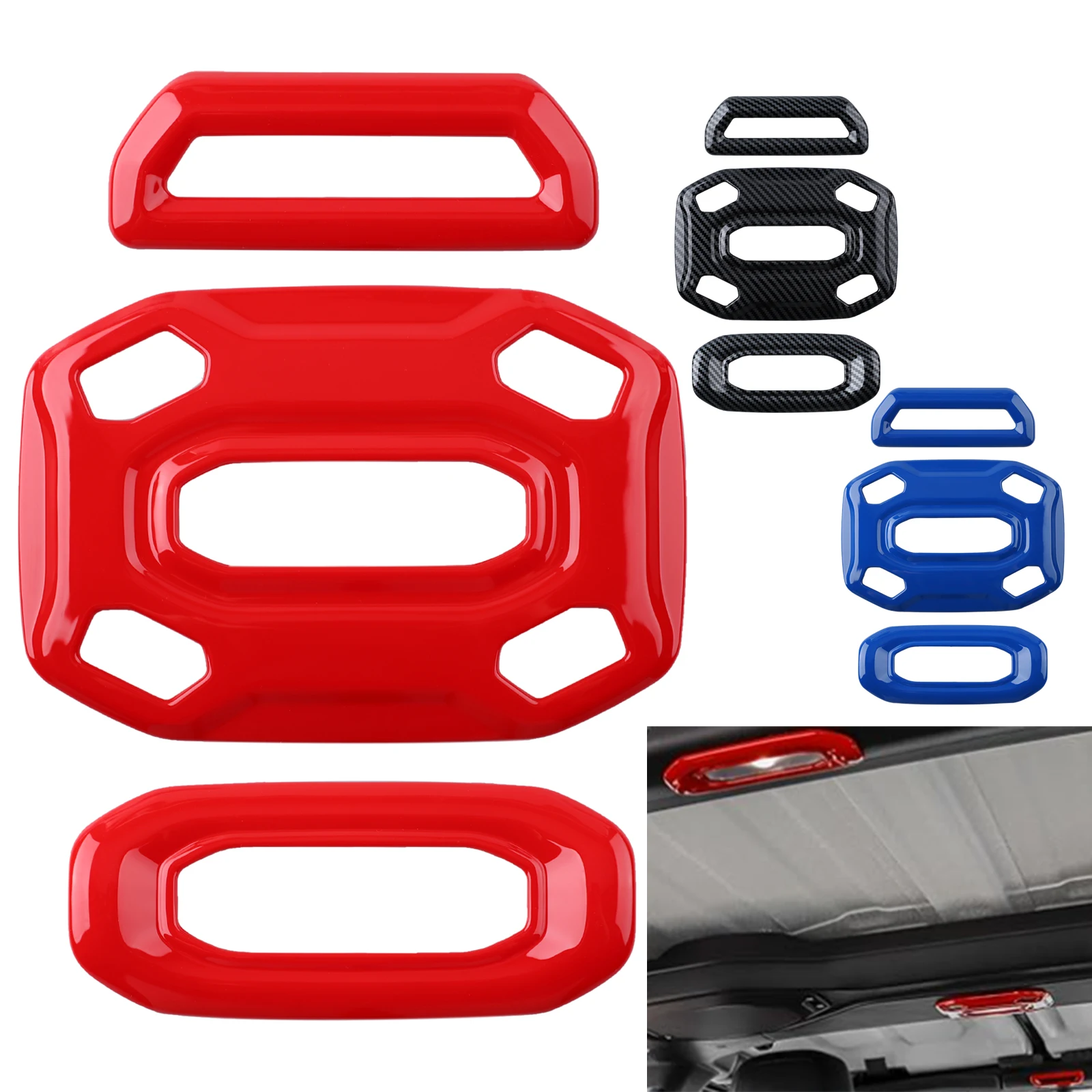 

Carbon Fiber Roof Reading Light Decoration Cover Stickers Trim Bezel Interior Accessories for Jeep Wrangler JL JLU JT 2018-2022