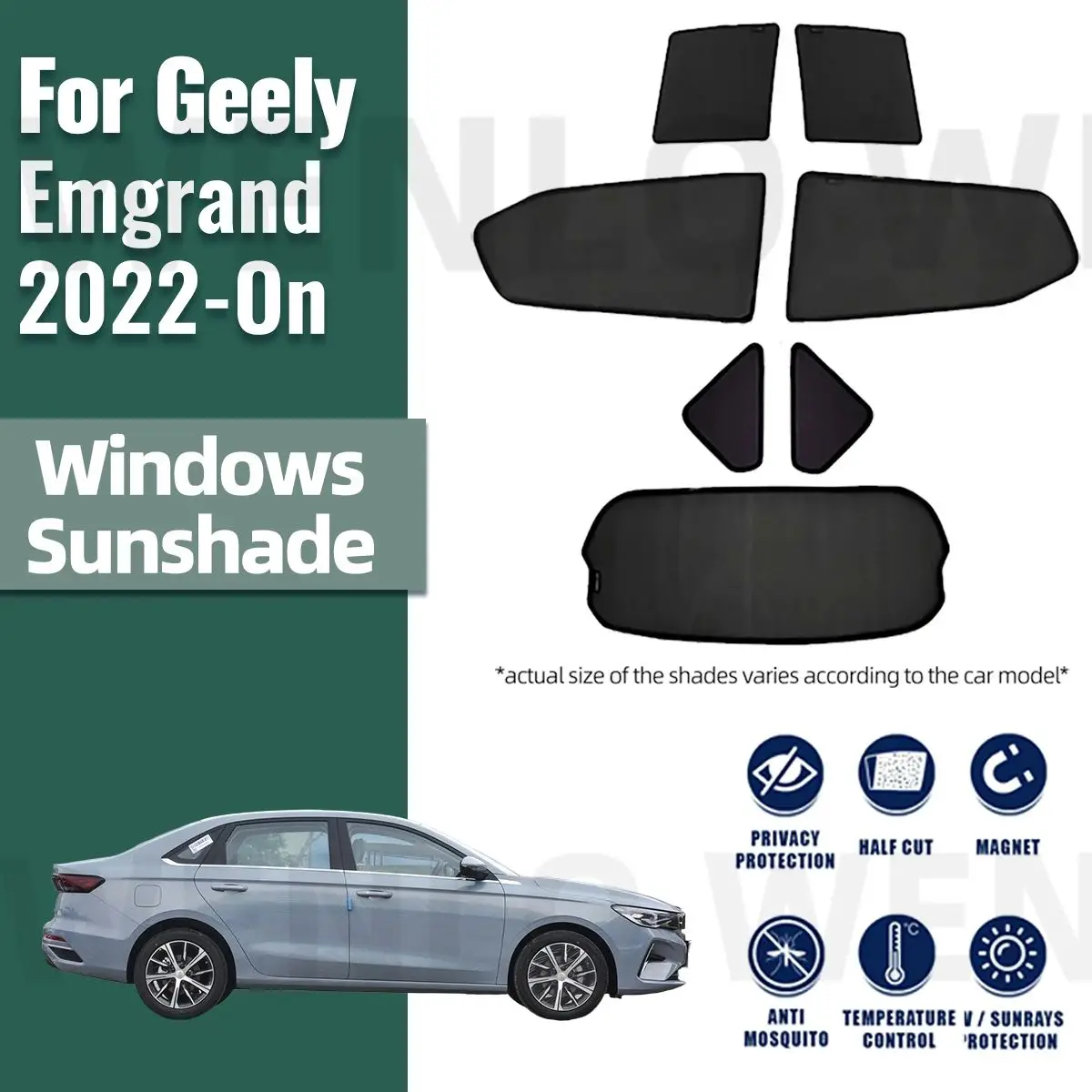 

For Geely Emgrand MK4 2024 2023 2022 Magnetic Car Sunshade Shield Front Windshield Frame Curtain Rear Side Window Sun Shade