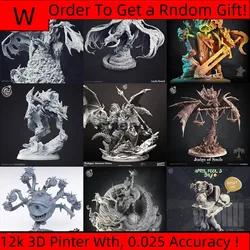 3D Printing Microscopic Models Headless Knight Void Eye Demon Orcas Blood Demon Dragon Undead Dragon Black Dragon DND Model