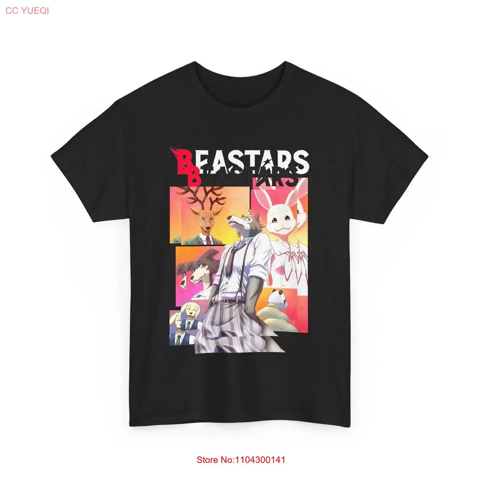 Футболка Anime Beastars Legoshi черная, винтажная, с эффектом потертости, унисекс, повседневная, стильная, эластичная, для ежедневной носки