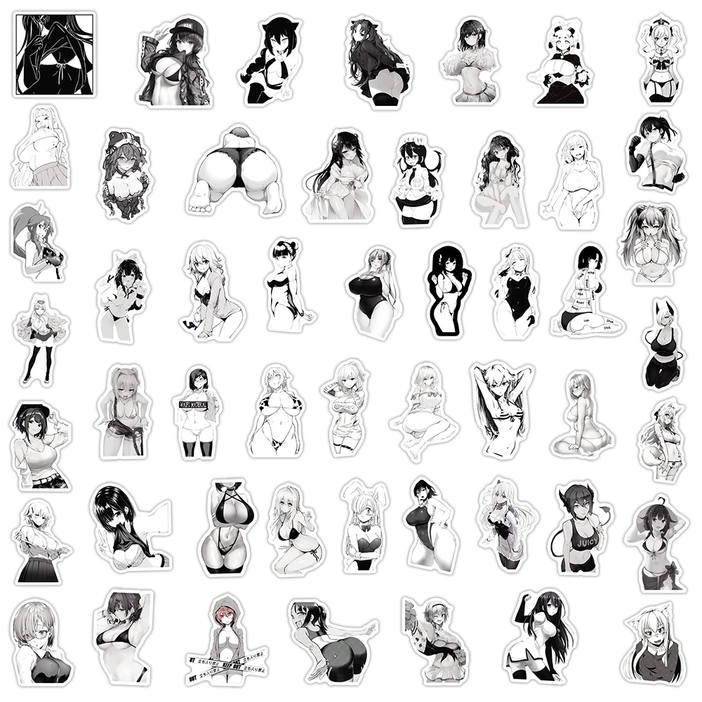 10/30/50PCS Hentai Sexy Anime Girl Stickers for Adult Gift Graffiti Decal Toy DIY Laptop Fridge Luggage Skateboard Waifu Sticker