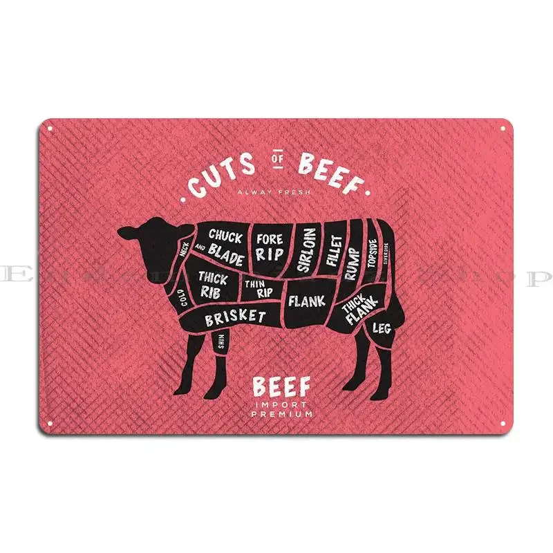 Butchers Cut Guide Beef Metal Sign Pub Designs Create Create Plaques Tin Sign Poster