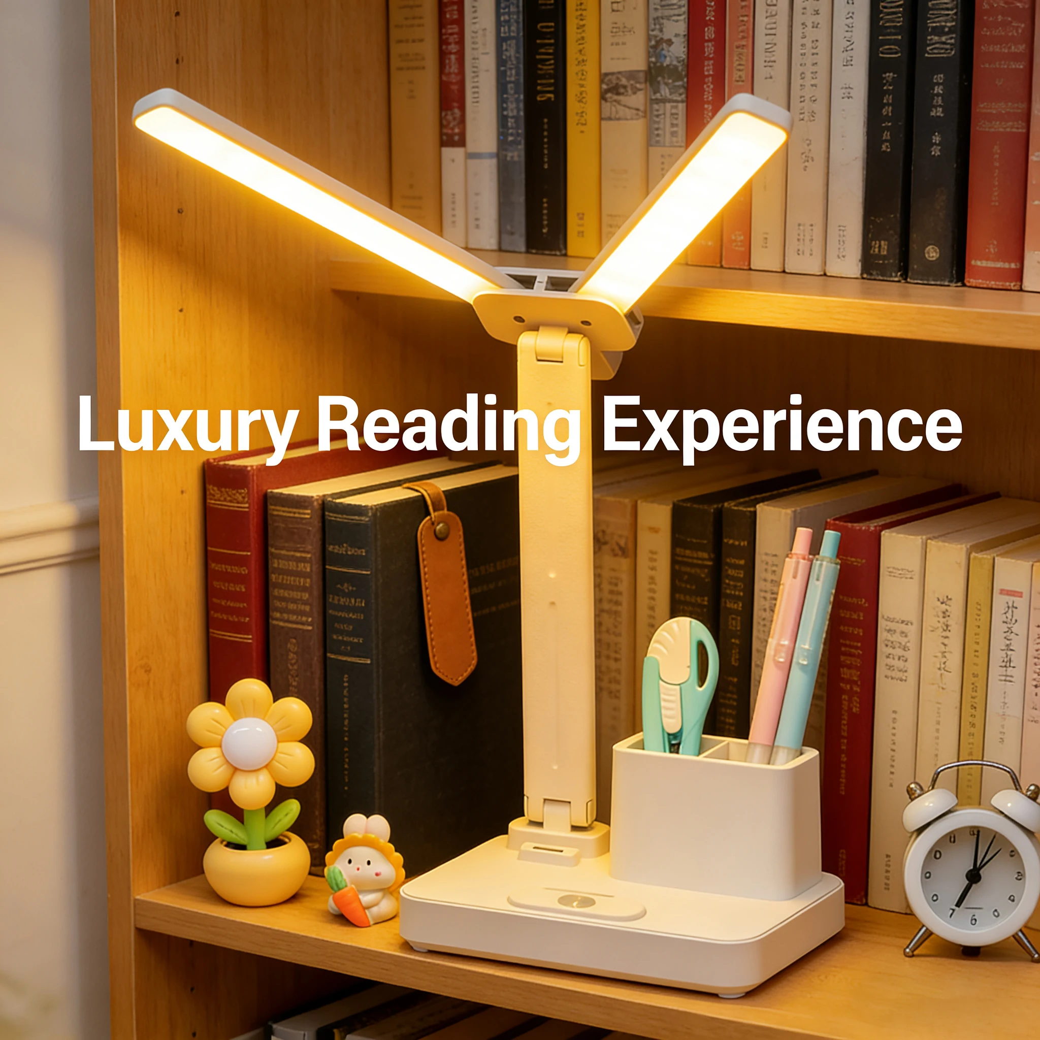 

Идеальный подарок для офиса/чтения — настольная лампа с питанием от USB без мерцания, 3 режимами и съемным органайзером для ручек