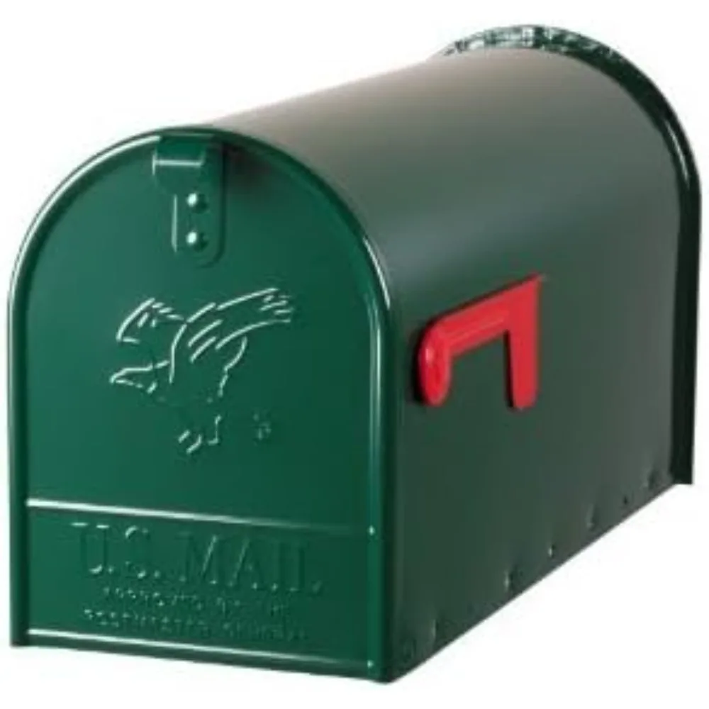 Gibraltar Mailboxes Elite Galvanized Steel Post Mounted Hartford Green Mailbox 10-1/2 in. H x 8-3/4 in. W x 22-1/4 in. L