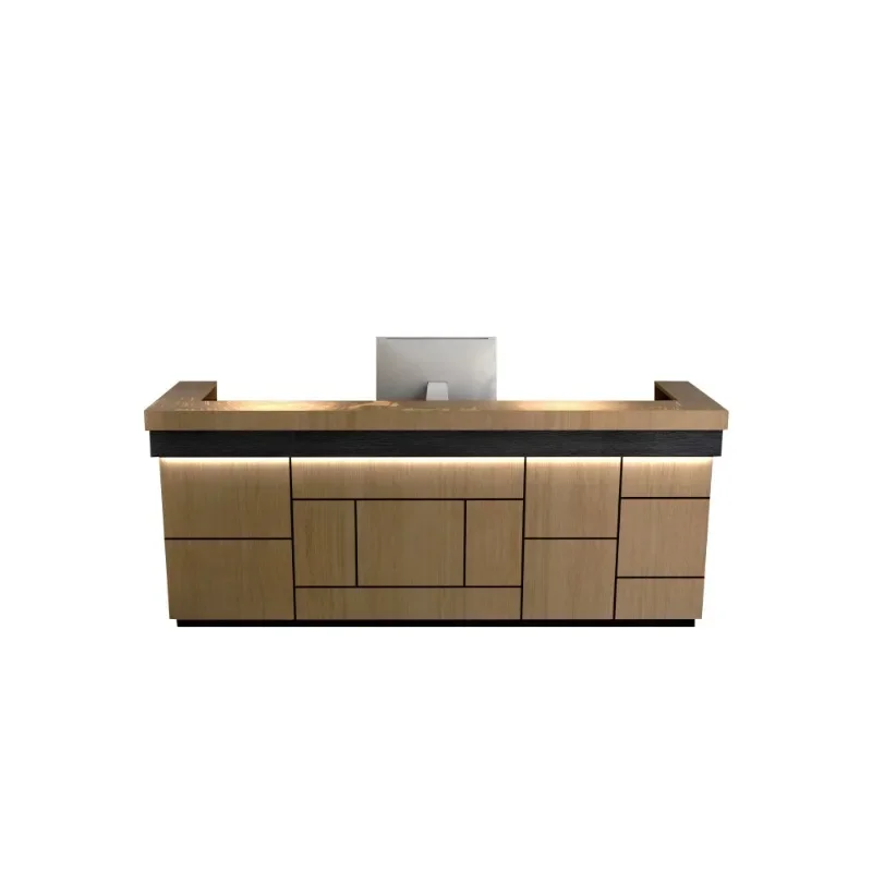 Luxurious Office Desk Pink Reception Counter Home Aesthetic Salon Luxury Furniture Clothing Store Display Table Lectern Simple