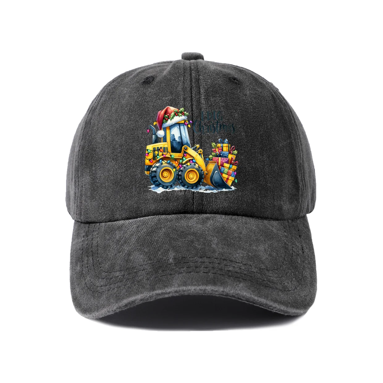 Chicken on Farm Tractor Graphic Baseball Cap, Vintage Washed Adjustable Unisex Dad Hat, Casual Gift