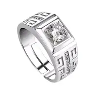 925 Sterling Silver fine big Crystal Open Rings For Man Women Fashion Party wedding party designer jewelry Charms couple Gifts - Image 4