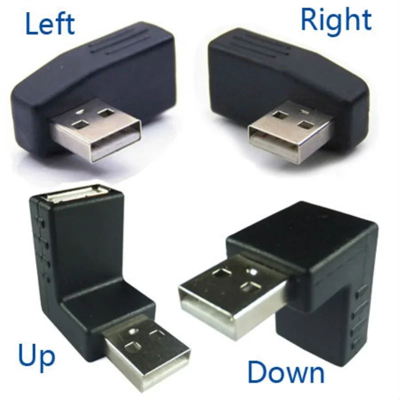 High Quality USB 2.0 A Male to Female Right Angle 90 Degree Adapter for Notebook etc