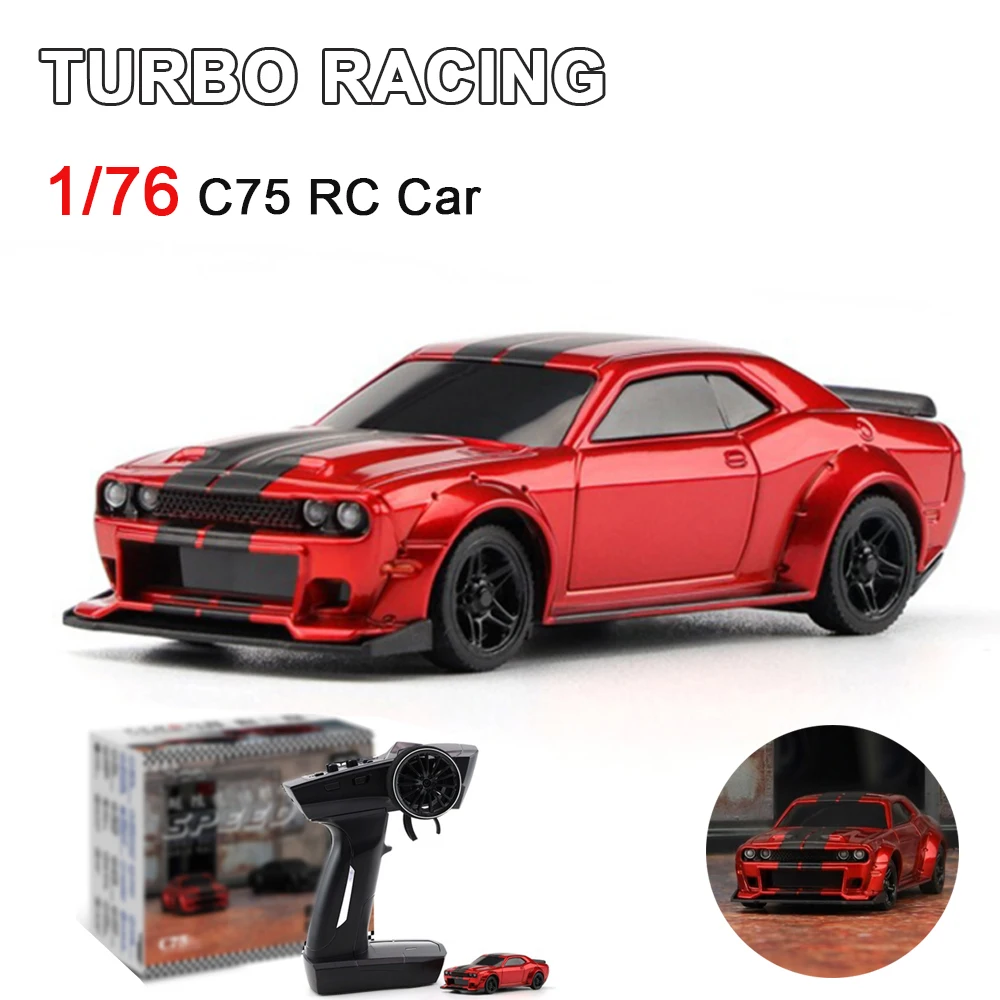 

Turbo Racing 1/76 C75 RTR RC Flat Running Toys on Road 2.4G RC Car Пропорциональные игрушки с дистанционным управлением для детей Игрушка для взрослых в подарок