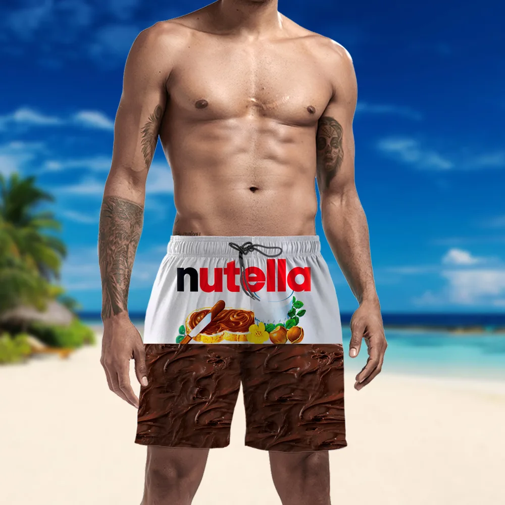 HOT New 3D Printing Nutella Pants Delicious Chocolate Sauce Fashion Men WomenTracksuits Crewneck Hip Hop Shorts Plus Size S-7XL