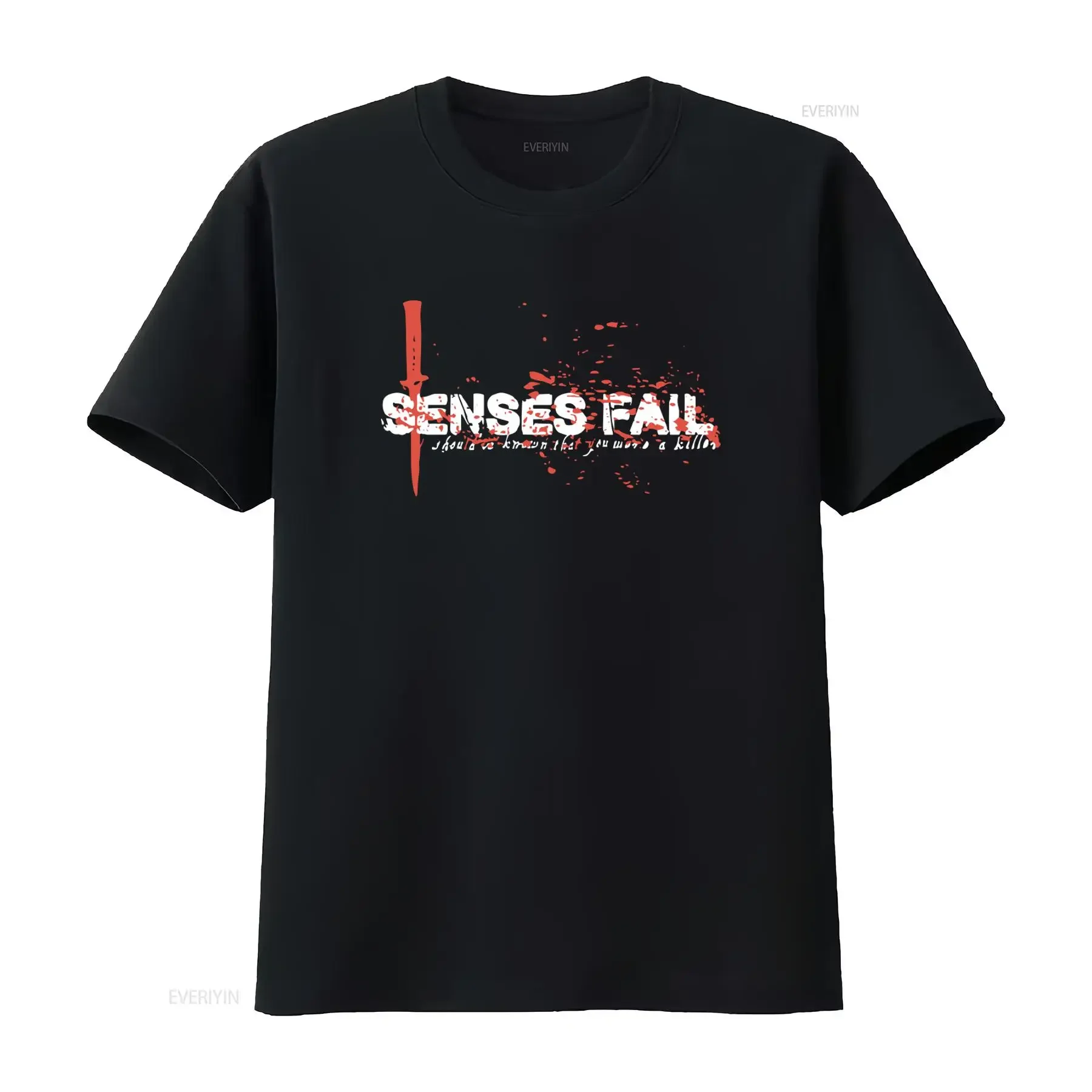 SENSES FAIL Emo Post Hardcore Band T Shirt with Bold Design and Blood Splatter Effect vintage Washed designer clothes fashion
