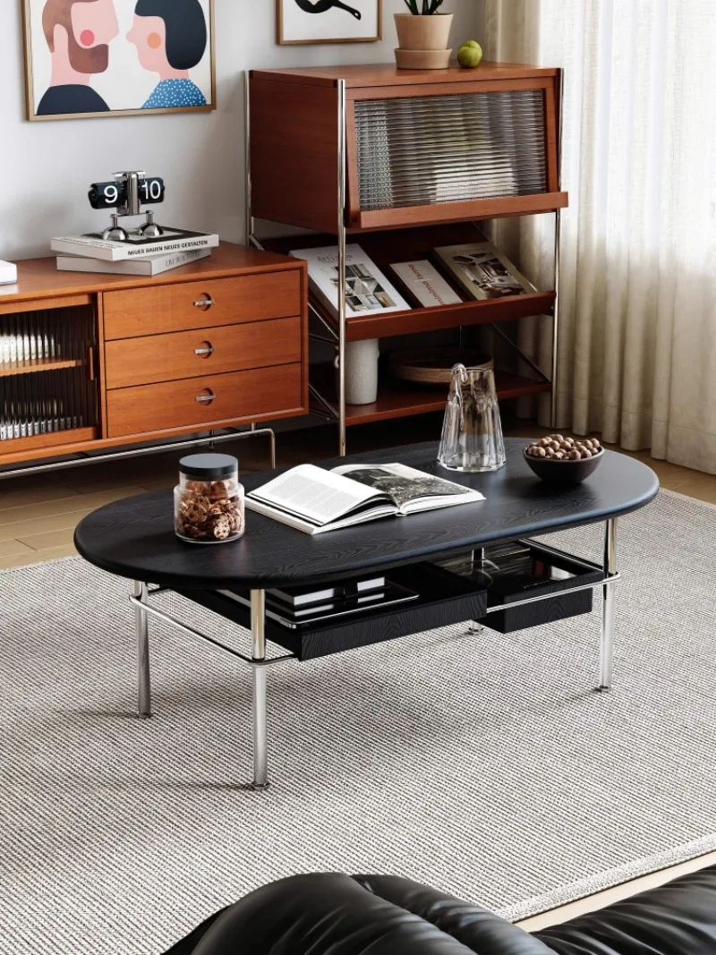 

French medieval style solid wood coffee table household living room small apartment modern simple modern household