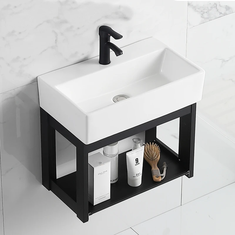 

Скандинавский простой шкаф для умывальника, комбинированный настенный умывальник для ванной комнаты, балкон, керамический умывальник, пространство для бассейна, алюминий