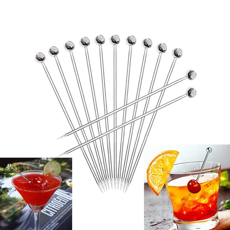 

Вилка для фруктов, палочки для коктейлей из нержавеющей стали, фруктовые палочки, зубочистки, вечерние барные вилки для коктейлей, палочки, многоразовые палочки для напитков, принадлежности
