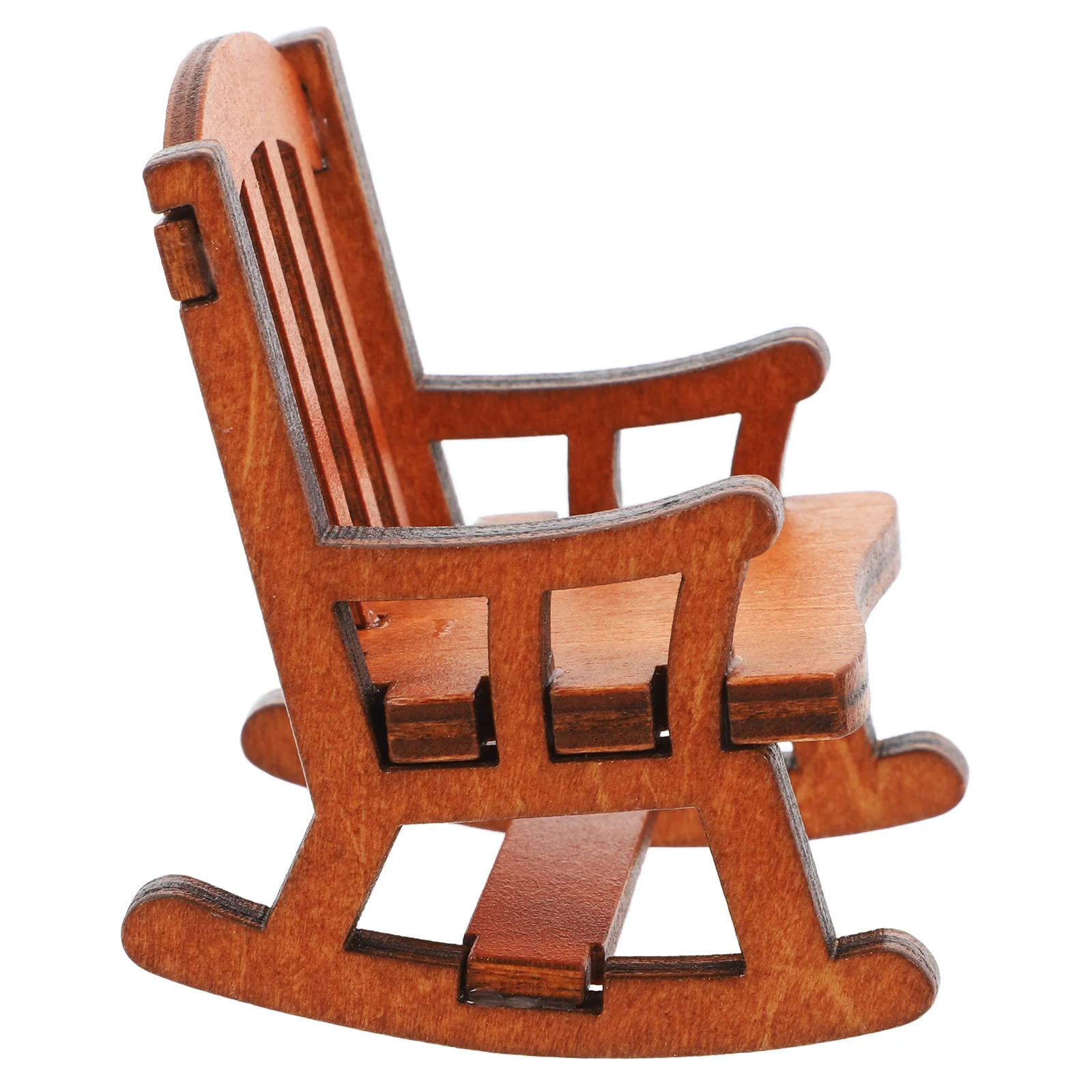 Rocking Chair Decoration Mini Figures Crafts House Figurines Landscape Stool Wooden Recliner