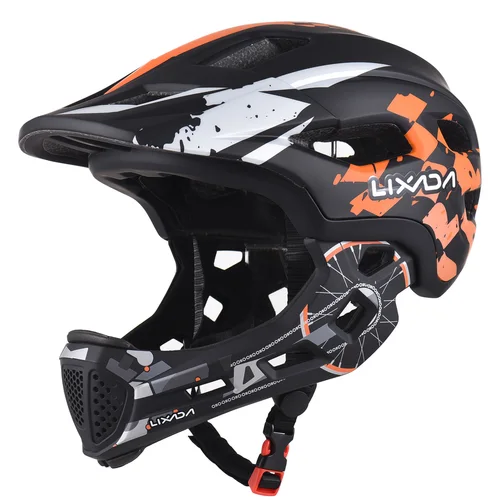 Casco de ciclismo para niños, máscara completa desmontable, casco de ciclismo ajustable, casco de bicicleta para niños, accesorios de ciclismo