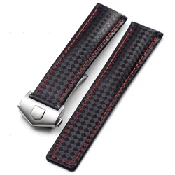 New Genuine Black Calfskin Leather Watchband For Tag Heuer Aquaracer 300 CARRERA F1 Watch Strap Bracelet Men 19mm 20mm 22mm