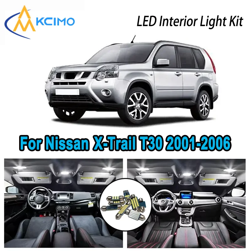 

Premium Bright LED Interior Light Kit for Nissan X-Trail T30 2001-2006 2002 Dome Map Trunk Car Lamps with Canbus No Error