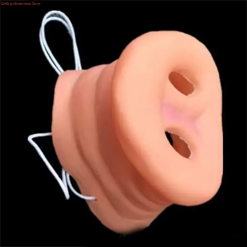F92D คอสเพลย์สัตว์หน้ากากแถบยืดหยุ่น Novelties Pig Snout Novelties จมูกหมู Piggy Snout