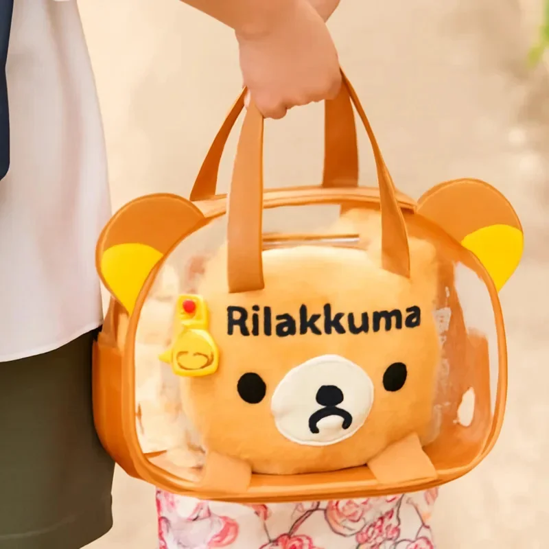 

Прозрачная большая сумка Rilakkuma — милый мультяшный дизайн медведя, модная женская сумка на одно плечо