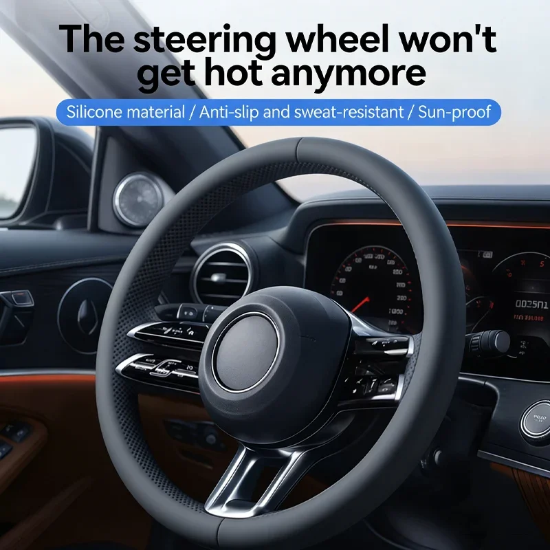 

Anti slip and wear-resistant steering wheel cover for new energy vehicles, silicone steering wheel cover for all seasons