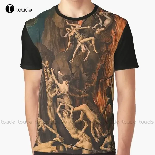 Hd Last Judgement - Hell (Right Panel) By Hans Memling - Original Colors- High Definition Graphic T-Shirt Christmas Gift Xxs-5Xl