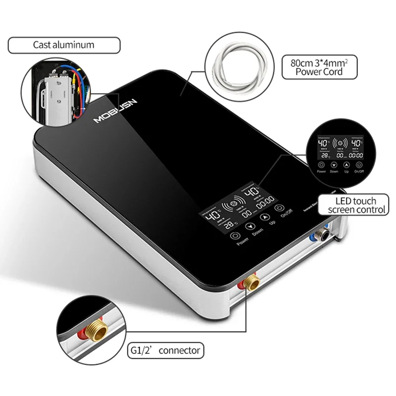 Touch Key Quickly Hot Water Supply Led Display Showing Temperature Water Flow Constant Temperature Supply Tankless Water Heater