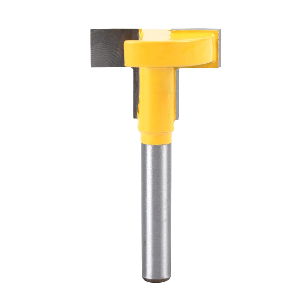 1/4 Shank Cemented Carbide T slot Woodworking Milling Router Bit Woodworking Cutter(Yellow 27mm)